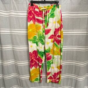 JAMS WORLD / Multicolored Hawaiin Floral Print Wide Leg Pants Size S